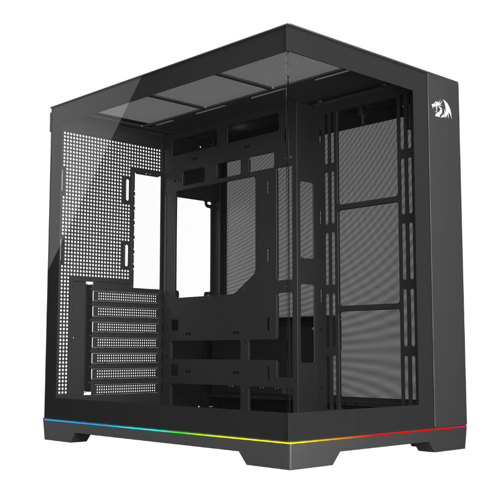 Gabinete Gamer Redragon Scalpel ARGB ATX Aquário C/Fita LED S/Fan Preto - GC-628