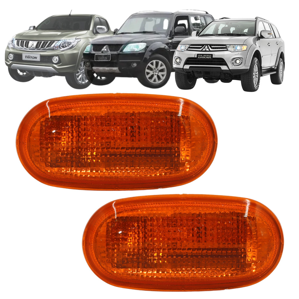 2 Lanterna Pisca Seta Lateral Paralama Âmbar L200 Triton Pajero TR4 Pajero Dakar Outdoor Sport com LED