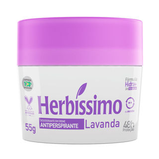 Desodorante em Creme Herbíssimo Lavanda Antiperspirante 48h 55g em Oferta na Shopee