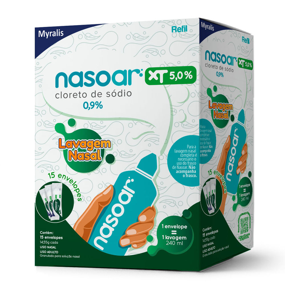 Nasoar Xt 5% Cloreto de Sódio 0,9% Refil com 15 Envelopes em Oferta na Shopee