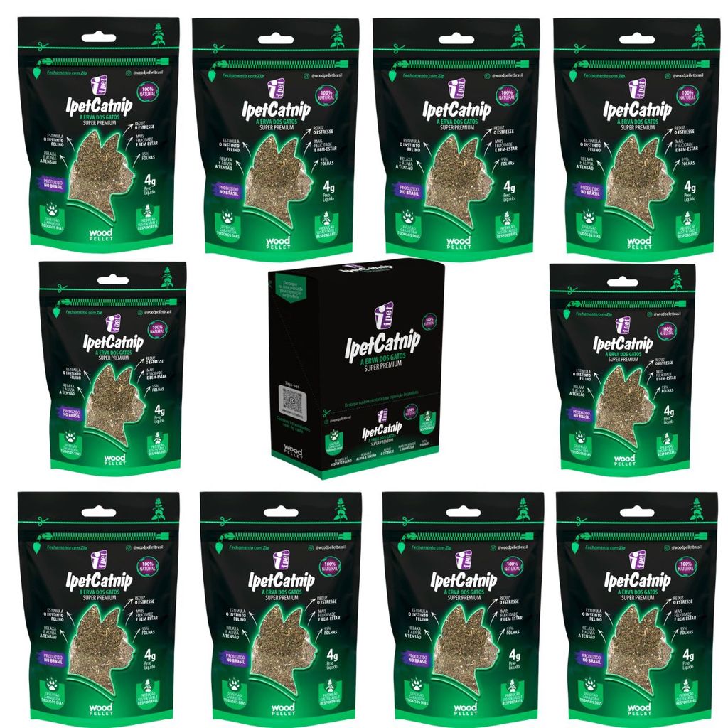 10 Catnip Erva Para Gatos Relaxante Premium- IpetCatnip 4g