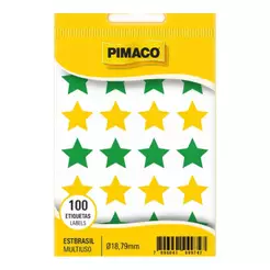 Etiqueta adesiva TP18 estrela Brasil Pimaco