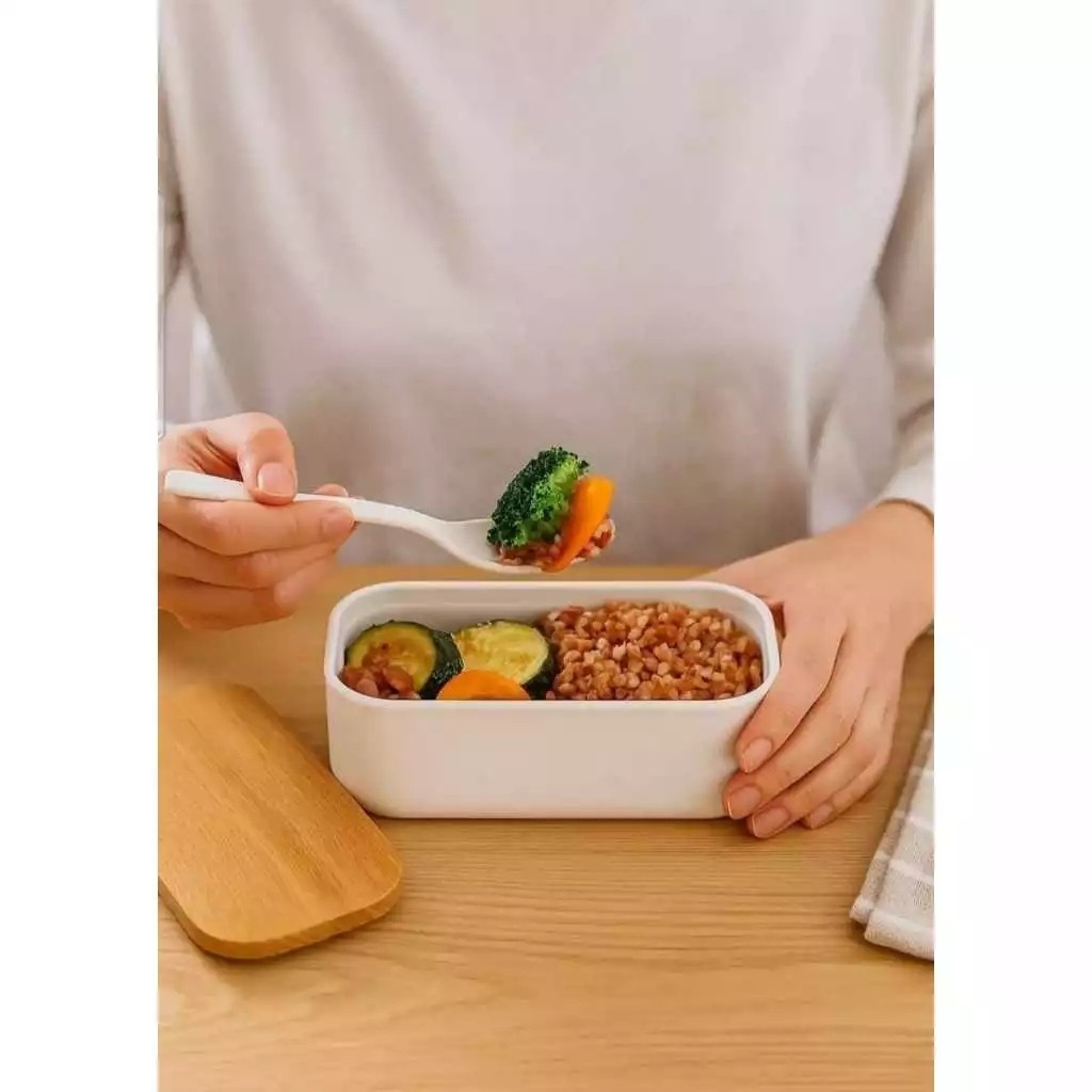 Kit Marmiteira Hermética 900ml com Talheres Pote Lancheira Escolar Trabalho Comidas Frutas