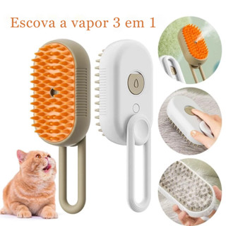 Escova A Vapor Gato Cães 3 Em 1 Escova Elétrica Remoção De Pelo Pente De Massagem Animal Estimação em Oferta na Shopee
