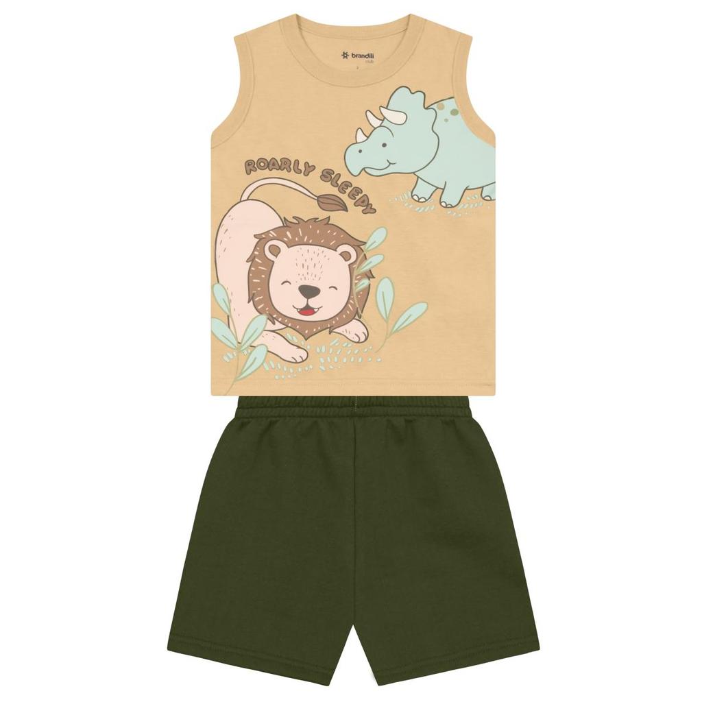 Conjunto infantil menino em malha de animais Brandili em Oferta na Shopee