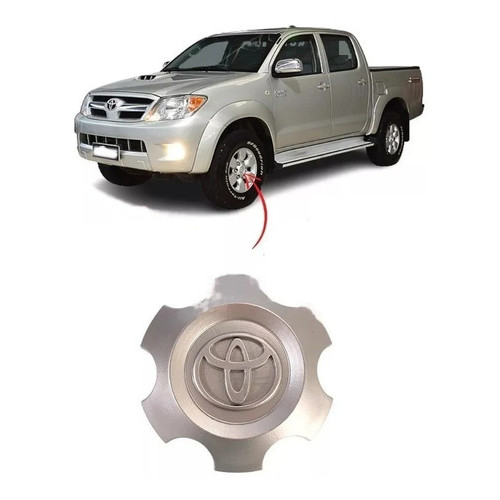 Calota Centro Miolo Roda Orig Hilux 2005 2006 07 2008 Prata