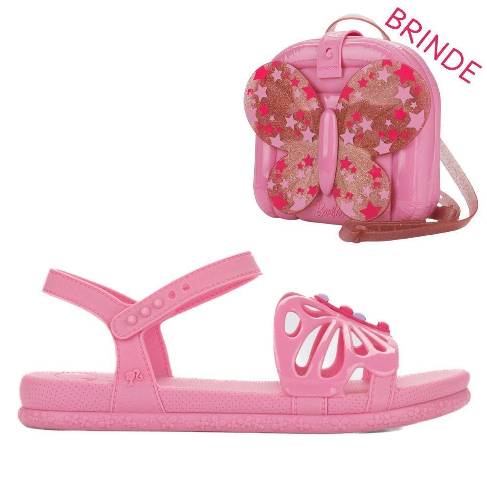 Sandália Infantil Feminina Barbie Fly com Mochila Grendene Kids 23268 Rosa