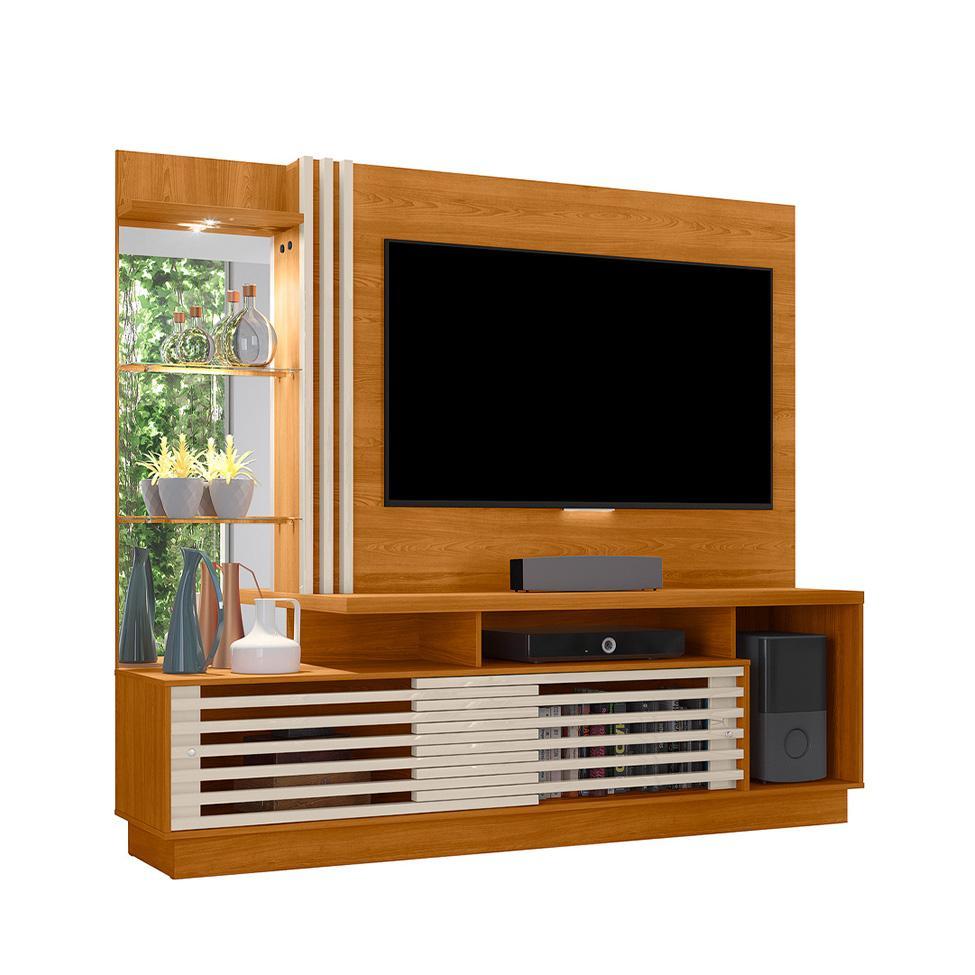 Estante para Home Theater e TV até 60 Polegadas Frizz Cinamomo e Off White