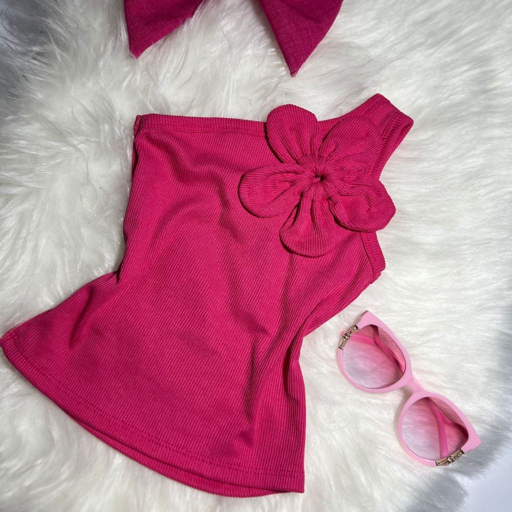 Blusinha Flor Infantil Menina Blogueirinha Mini Diva Verão Escola Passeio