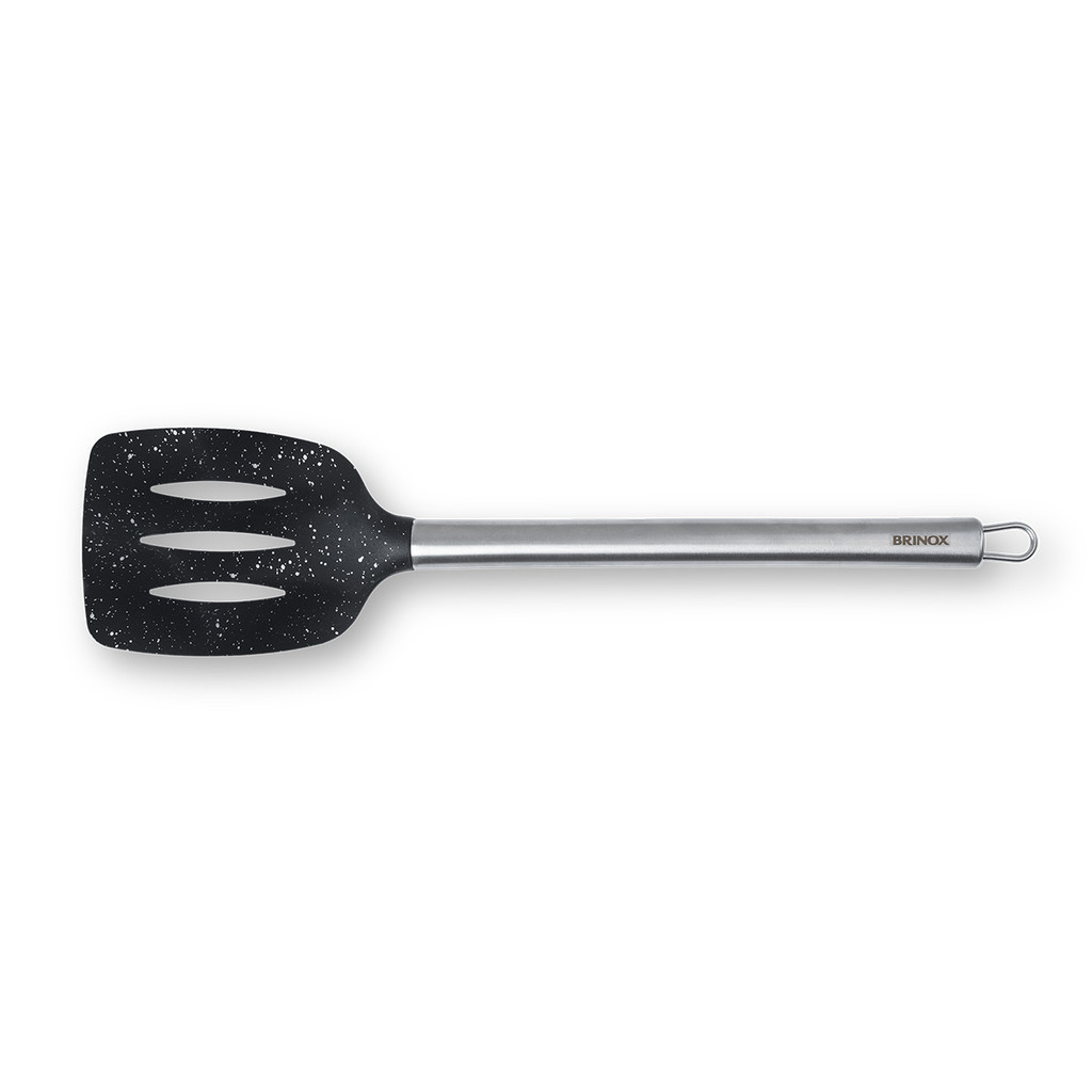 Espatula Vazada Brinox 35cm Duo Preto