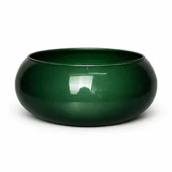 Vaso Vidro Redondo Baixo Verde Centro De Mesa Décor Ikebana