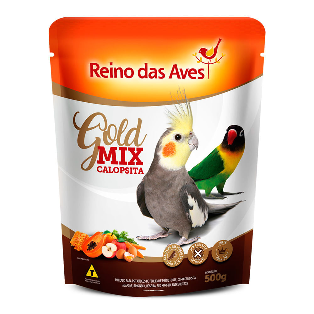 Ração para Pássaro Reino das Aves Calopsita Gold Mix 500g em Oferta na Shopee