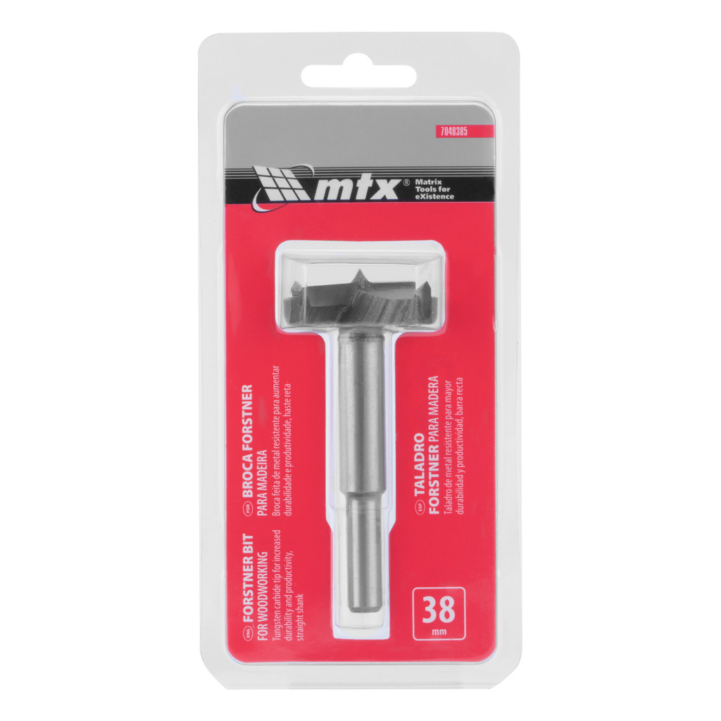Broca Forstner Aço Rápido 38mm Haste Cilíndrica 1 Peça MTX