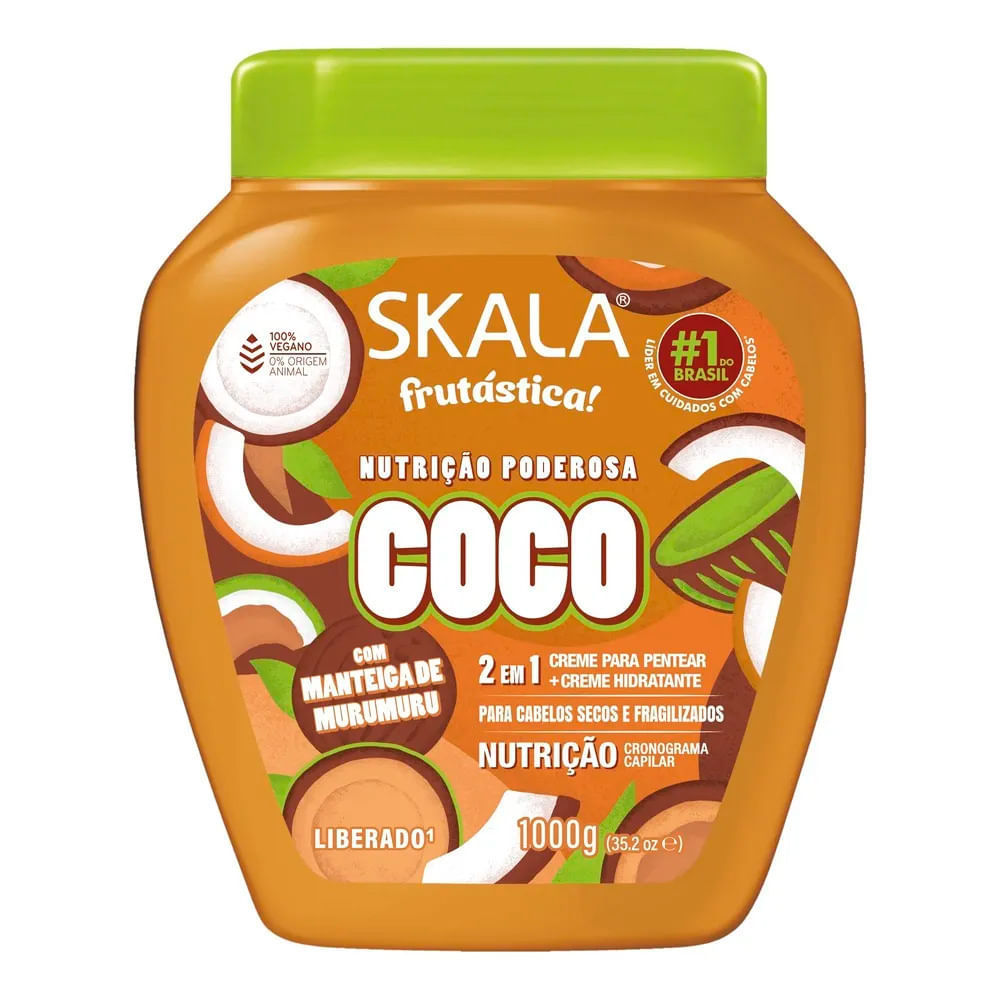 Creme Skala Frutíssima Nutrição Poderosa Coco 2 em 1 com Manteiga de Murumuru 1kg em Oferta na Shopee