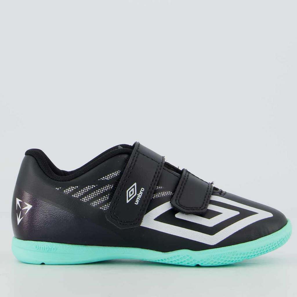 Chuteira Umbro Velocita Futsal Infantil Preta e Branca