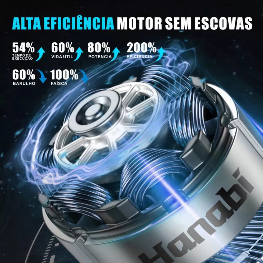 【Hanabi】Motosserra Elétrica Portátil Brushless 8 Polegada Cor Azul-petróleo 127 220v — imagem 2 de 2