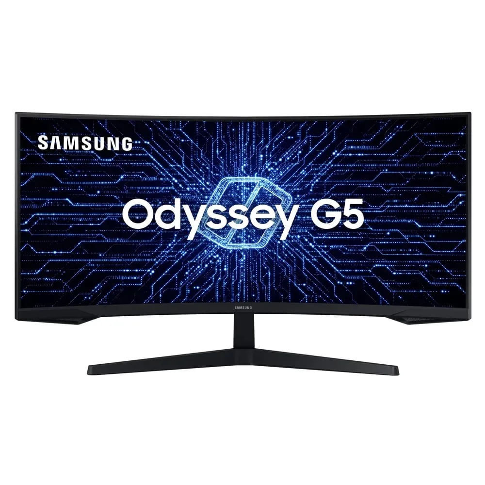 Monitor Gamer Samsung Odyssey G5 34" UWQHD, Tela Curva Ultrawide, Painel VA, 165Hz, 1ms, HDR10, HDMI, DP, FreeSync em Oferta na Shopee