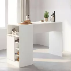 Bancada Balcão/ilha De Cozinha Gourmet 1 Porta E Adega Menu Móveis Branco