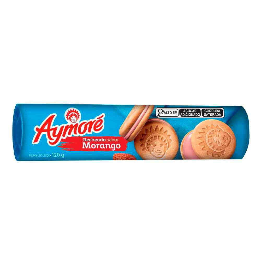Biscoito Recheado Aymoré Sabor Morango com 120g em Oferta na Shopee