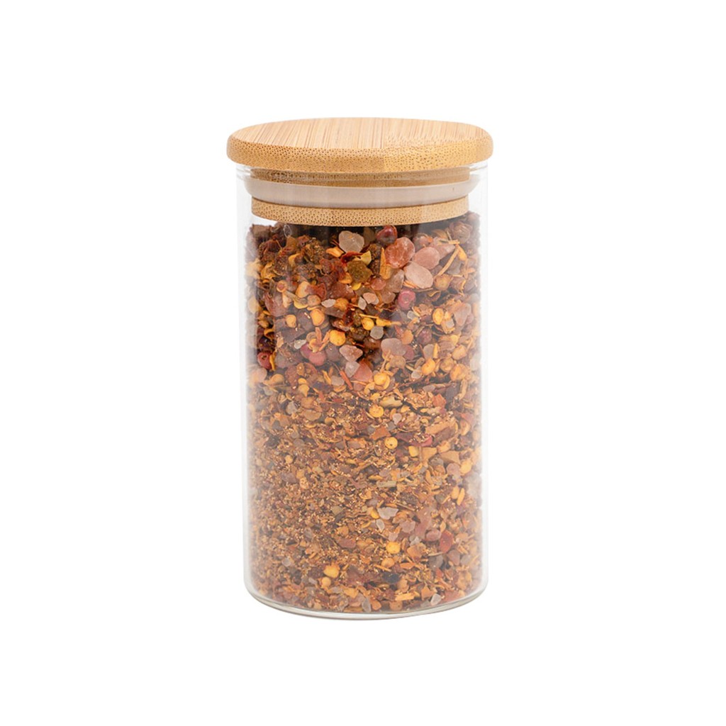 Pote de vidro 300ml com tampa de bambu hermético redondo - Tüd