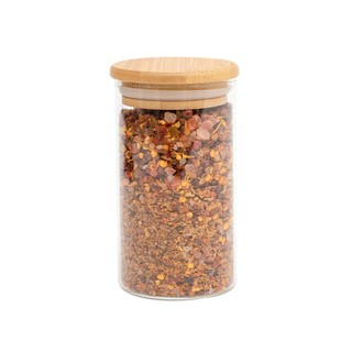 Pote de vidro 300ml com tampa de bambu hermético redondo - Tüd