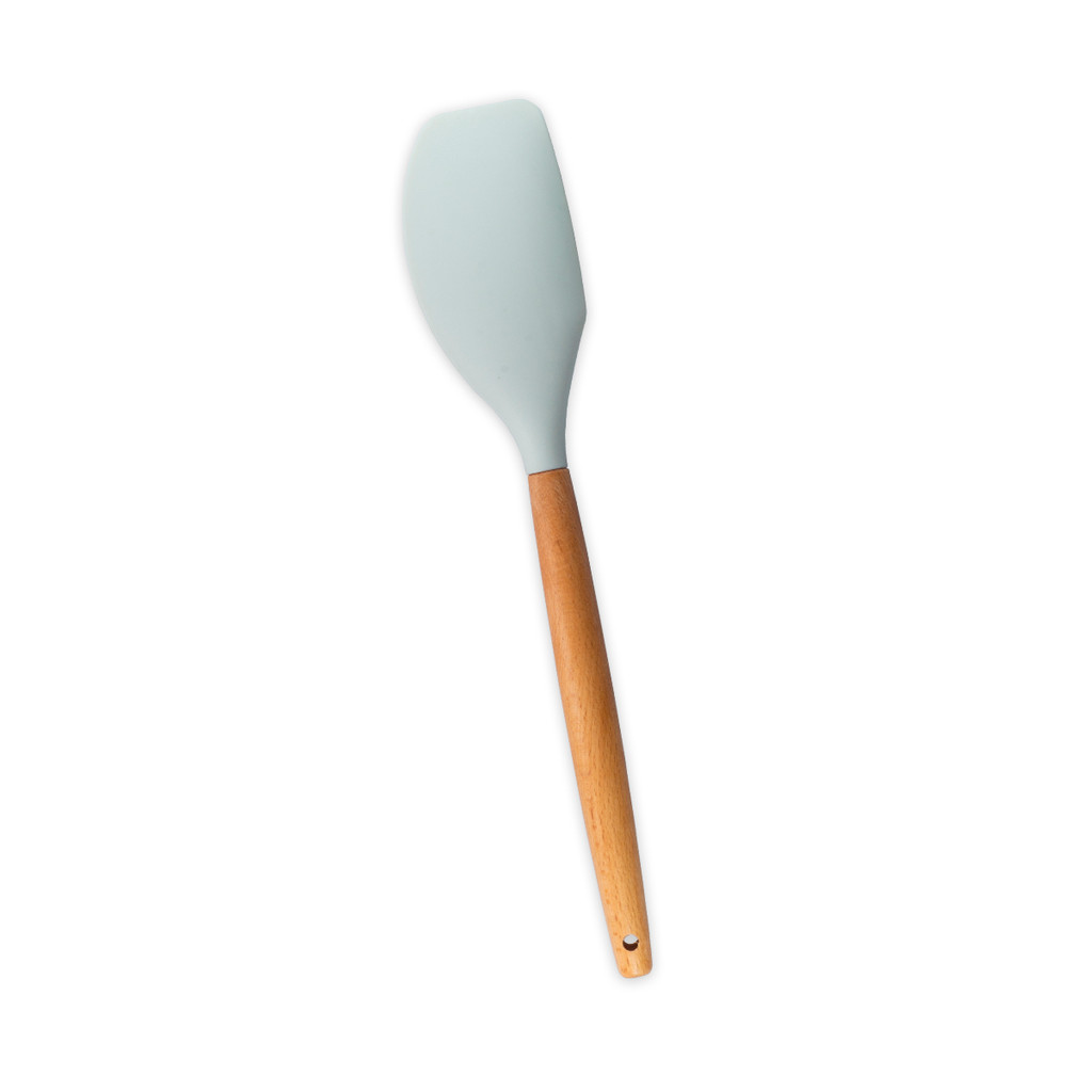 espátula de silicone reta pão duro com cabo de madeira resistente para cozinha - oikos