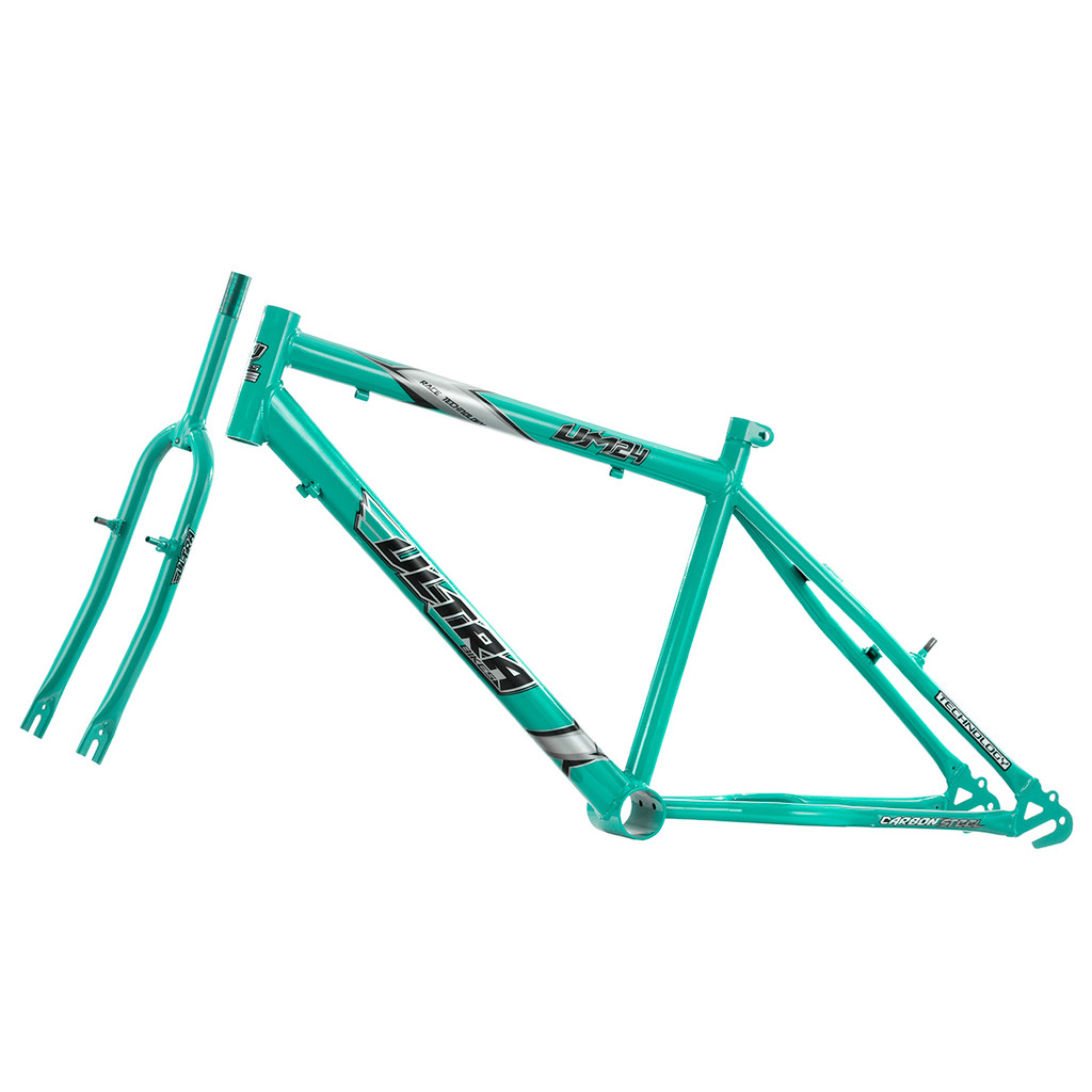 Quadro + Garfo Universal Bicicleta Aro 24 Ultra Bikes Em Aço Carbono Masculina Feminina Adulto Infantil