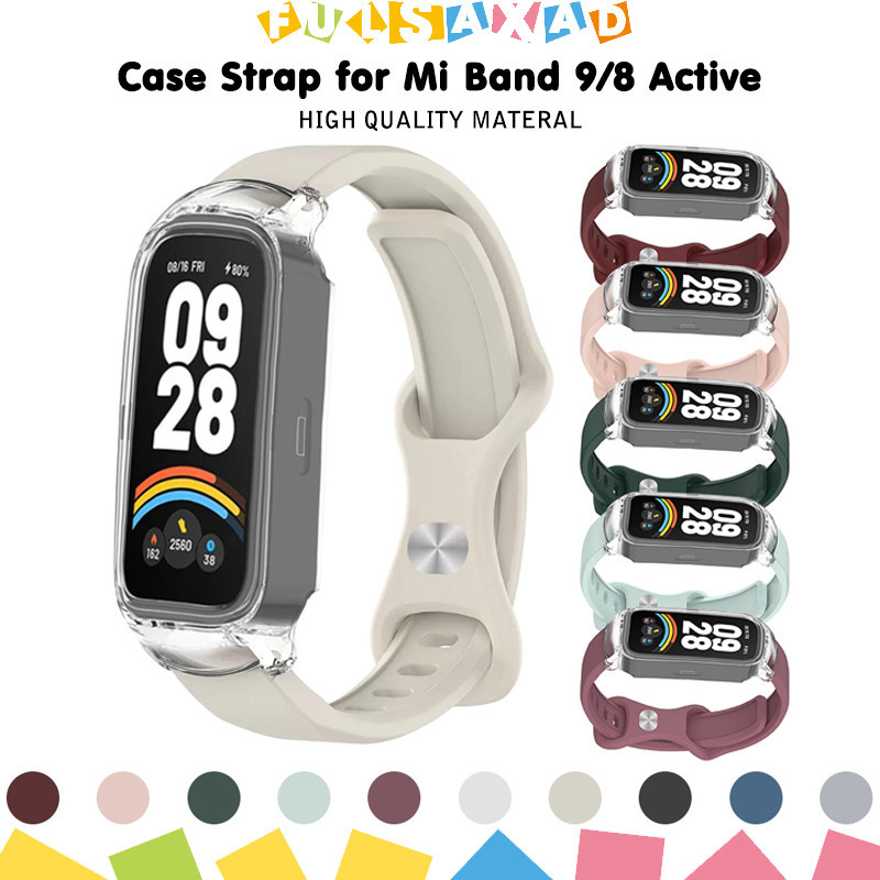 Capa Capinha Transparente De Pulseira Silicone Para Relógio Smartwatch Xiaomi Mi Band 9 Active/8 Active/Redmi Band 3/2