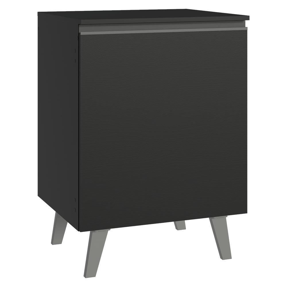 Balcão de Cozinha 60 cm 1 Porta Com Pés Preto Nice Madesa