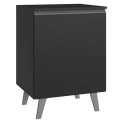 Balcão de Cozinha 60 cm 1 Porta Com Pés Preto Nice Madesa