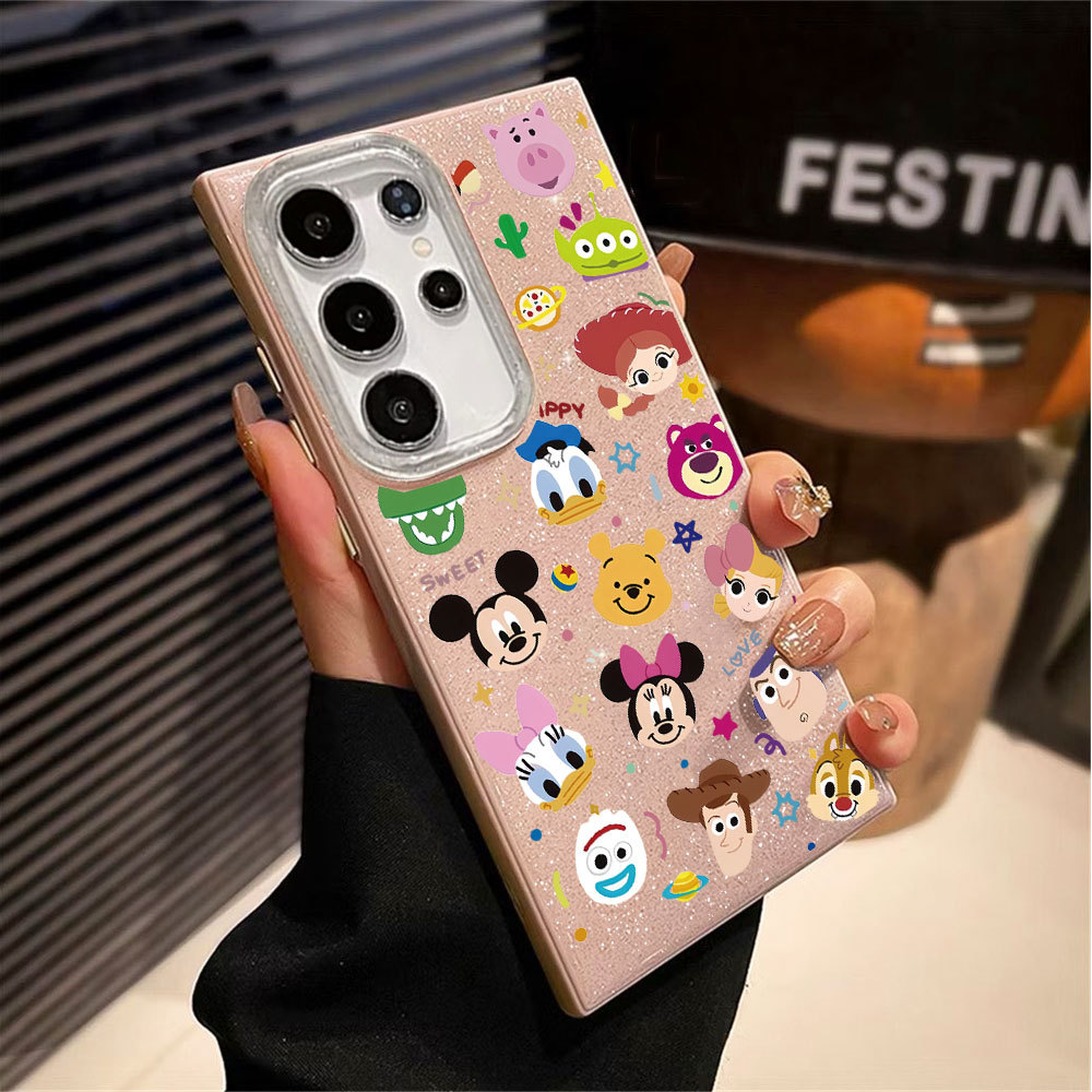 Caso Glitter Para Samsung S26 Ultra S25 S24 Plus S23 FE S22 S21 S20 A17 A07 A06 A15 A16 A56 Diversão Toy Story Luxo Capa