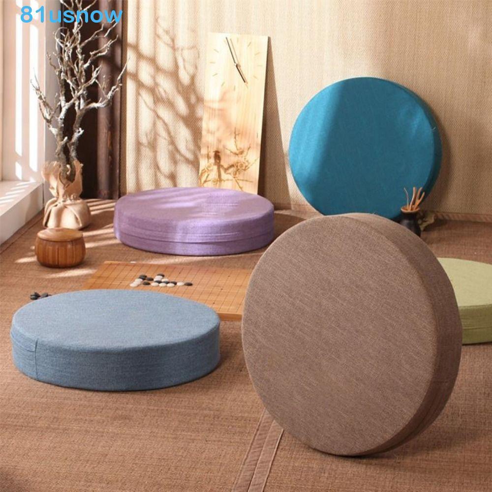 Imagem USNOW1 Travesseiro Para Cadeira De Sala De Estar Almofada Redonda Leitura De Meditação De Assento Espessa