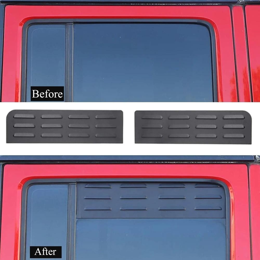 Liga De Alumínio Janela Traseira Ventilação Grelha Painel Protetor Solar Para Jeep Wrangler JKU 2007 2008 2009 2010 2011
