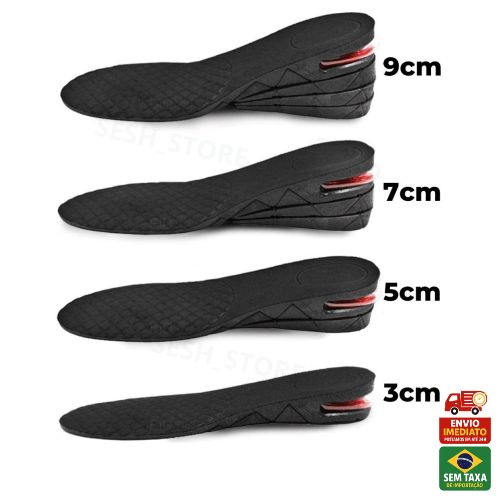 Palmilha Altura Eleva 3cm 5 cm 7 cm 9cm Conforto E Aumenta Altura Air