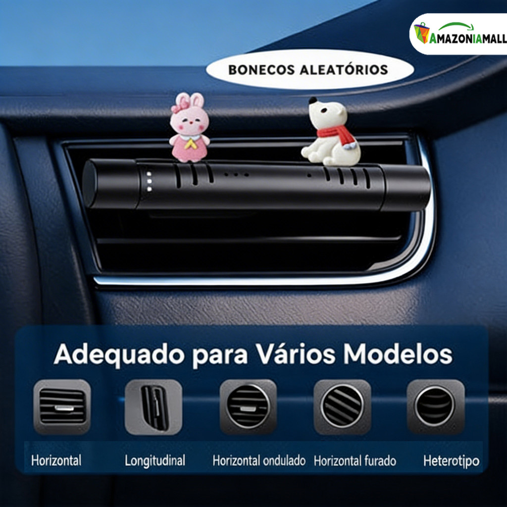 Aromatizador de Carro com Clipe para Saída de Ar - Fragrância Refrescante, Purificação de Ar e Perfume Duradouro