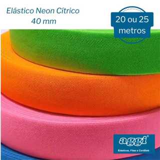 Elástico Liso Colorido Neon Cítrico para Moda Intima Fitness Praia Top Bermuda Boxer AGGI - 35, 40mm