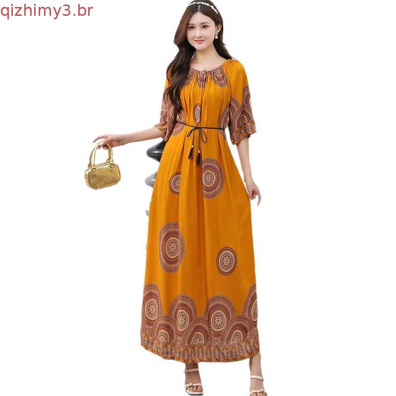 Vestido mídi feminino evangélica manga princesa com elastes na costas confortável tecido crepinho