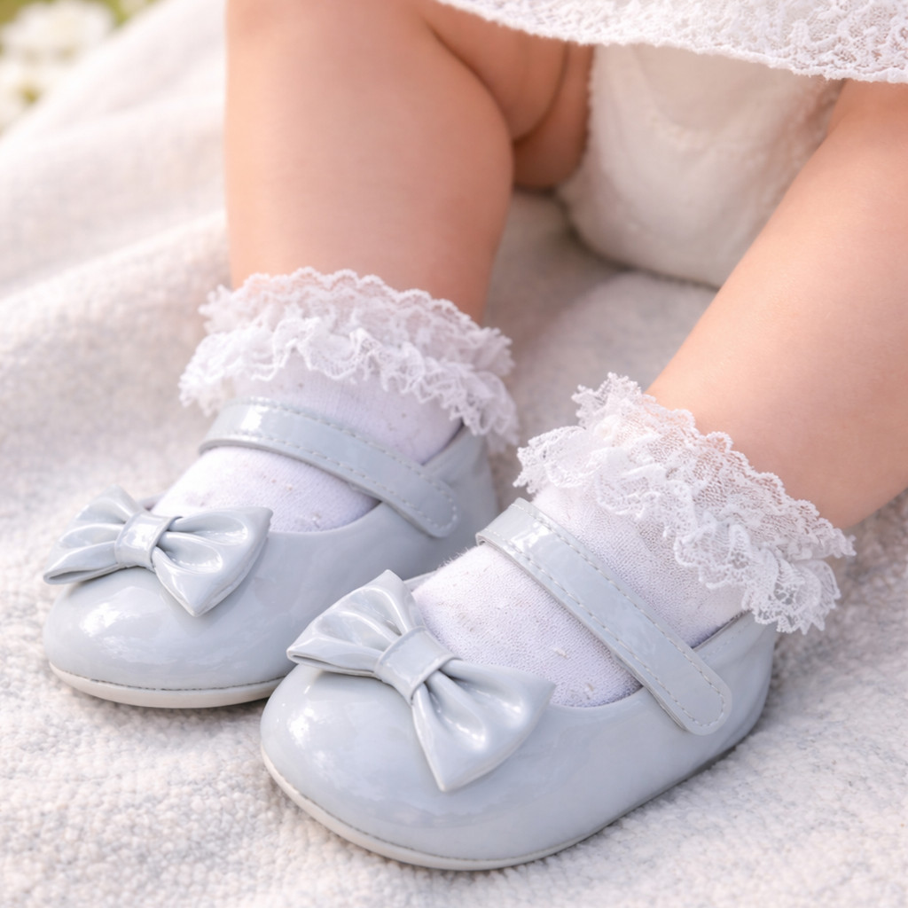 Sapatilha Infantil Bebê Menina RN Laço Casual Confortável Elegante Leve Festa Passeio Batizado