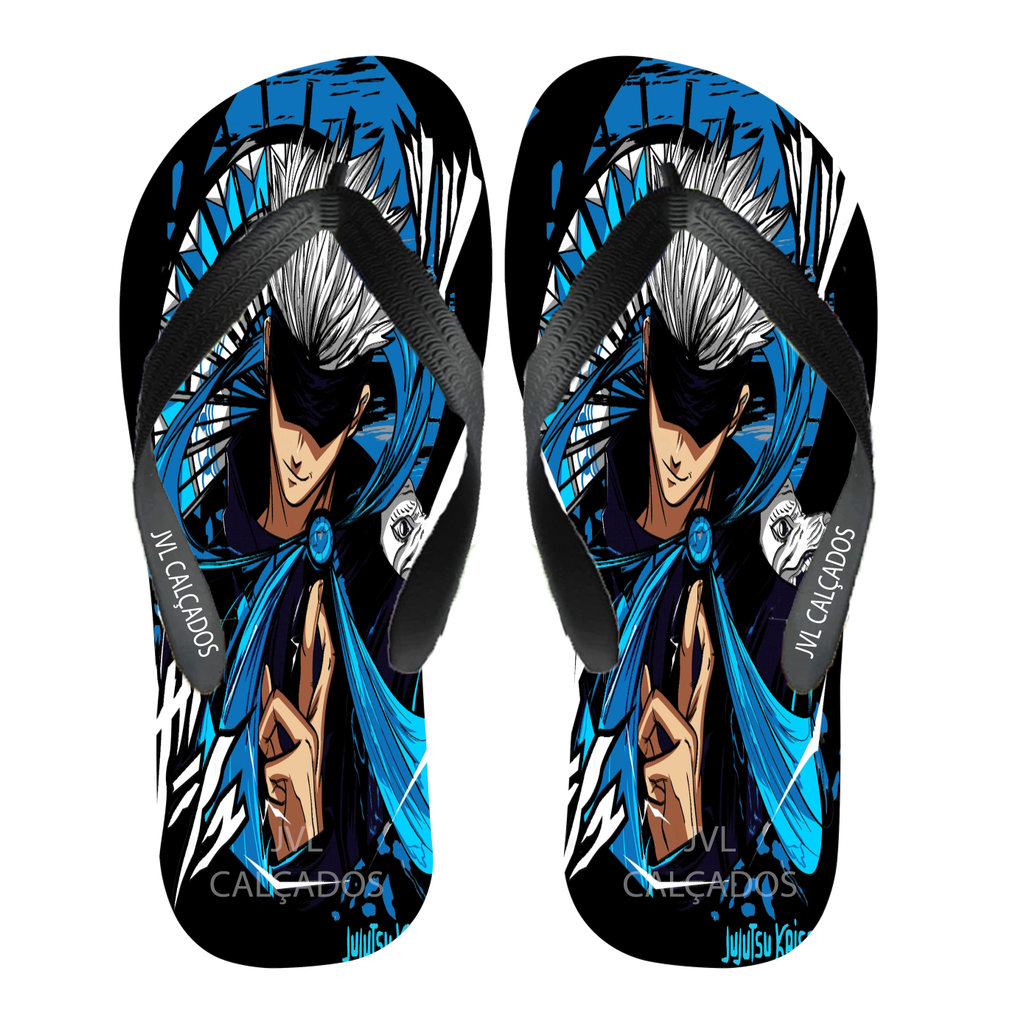Chinelo Satoru Gojo Feiticeiro Jujutsu Kaisen Adulto e Infantil Anime Manga Diversas Estampas Unissex Conforto