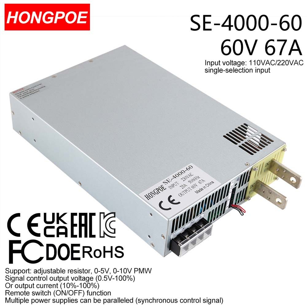 0-60V 66.5A 4000W Ajustável AC-DC 5V 10V PLC/PMV Transformador De Controle De Sinal , Adequado Para motor/Bateria/solar/