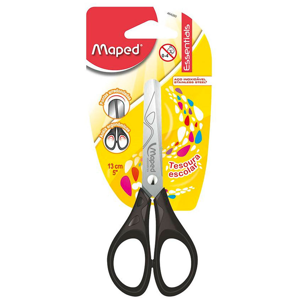 Tesoura escolar Essentials 13cm Preta 464260 Maped em Oferta na Shopee