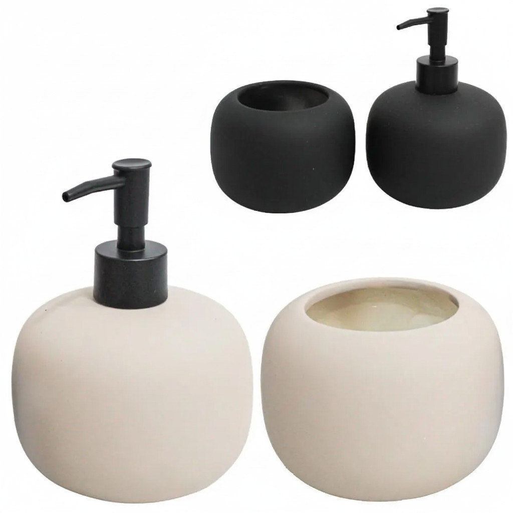 Jogo Para Banheiro Porcelana Redondo 2 Peças 450Ml Branco