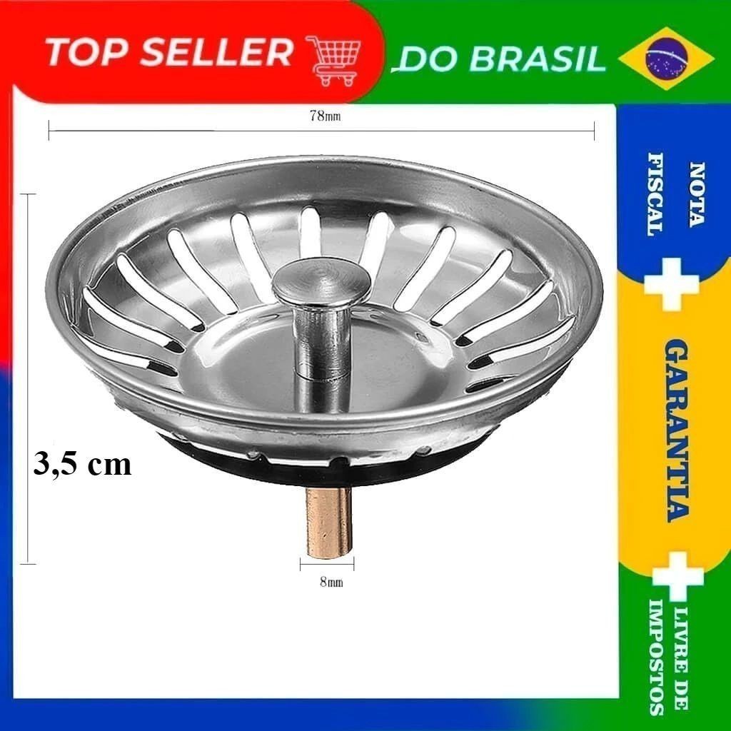 Cestinha Ralo Tampa Inox Valvula 3 1/2 ou 4 1/2 Polegadas em Oferta na Shopee