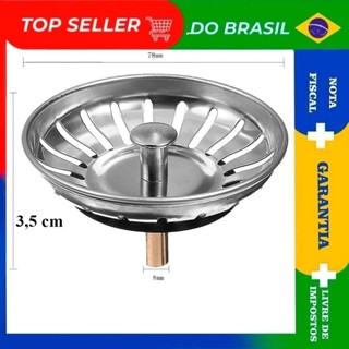 Cestinha Ralo Tampa Inox Valvula 3 1/2 ou 4 1/2 Polegadas em Oferta na Shopee