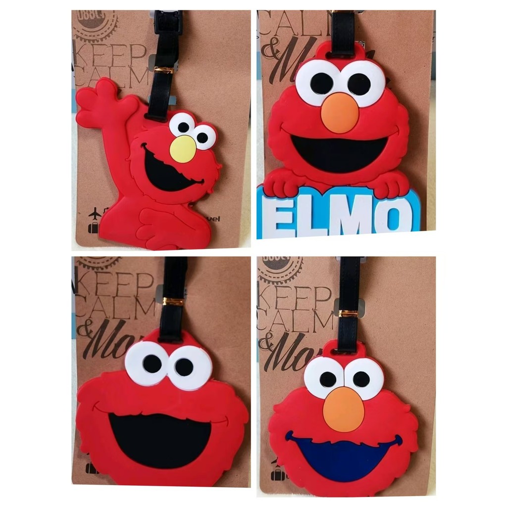 Etiqueta de bagagem fofa indispensável para viagem Etiqueta de bagagem ELMO da Vila Sésamo fofa P8XP