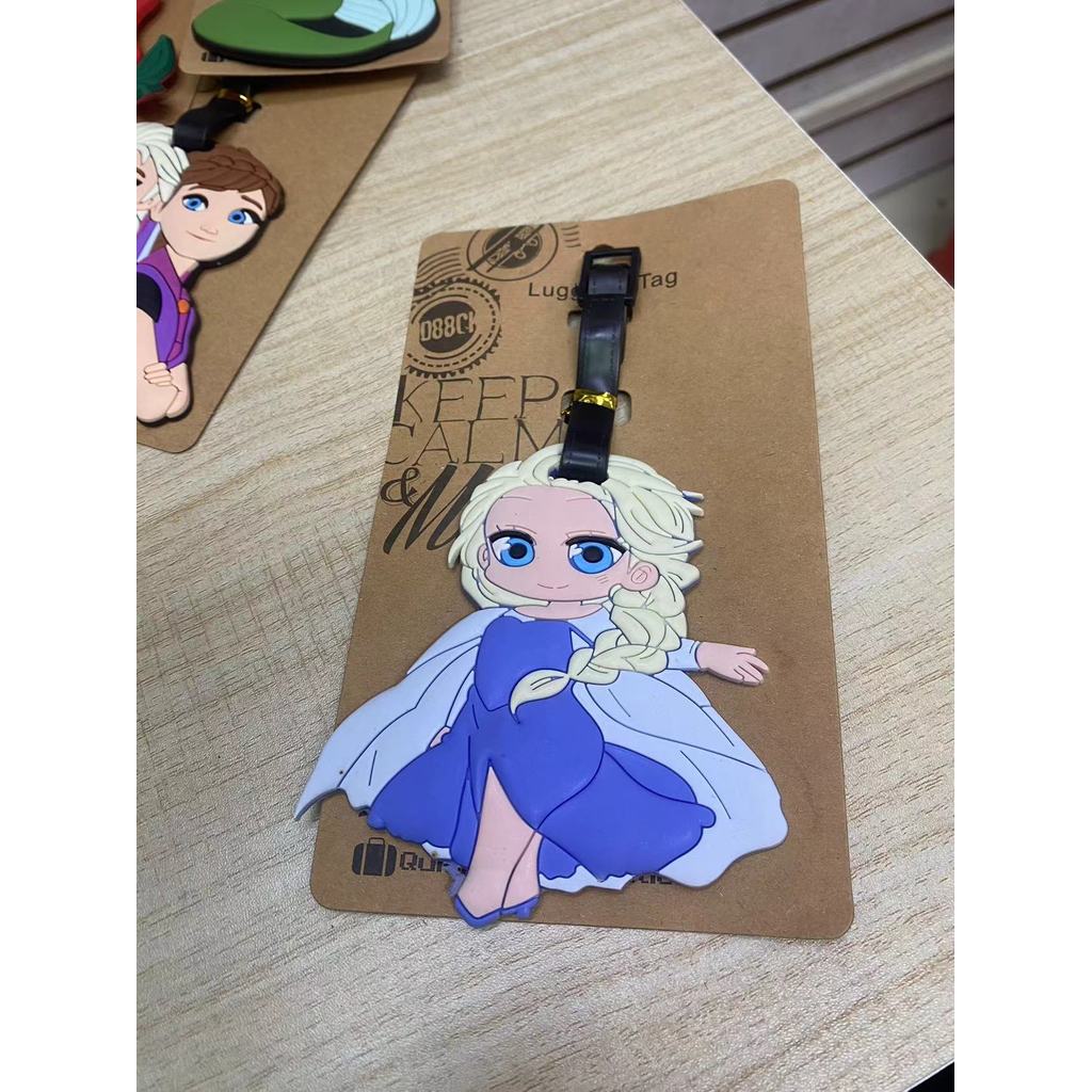 Etiqueta de bagagem fofa indispensável para viagem, etiqueta de bagagem congelada de sereia branca de neve XJWD