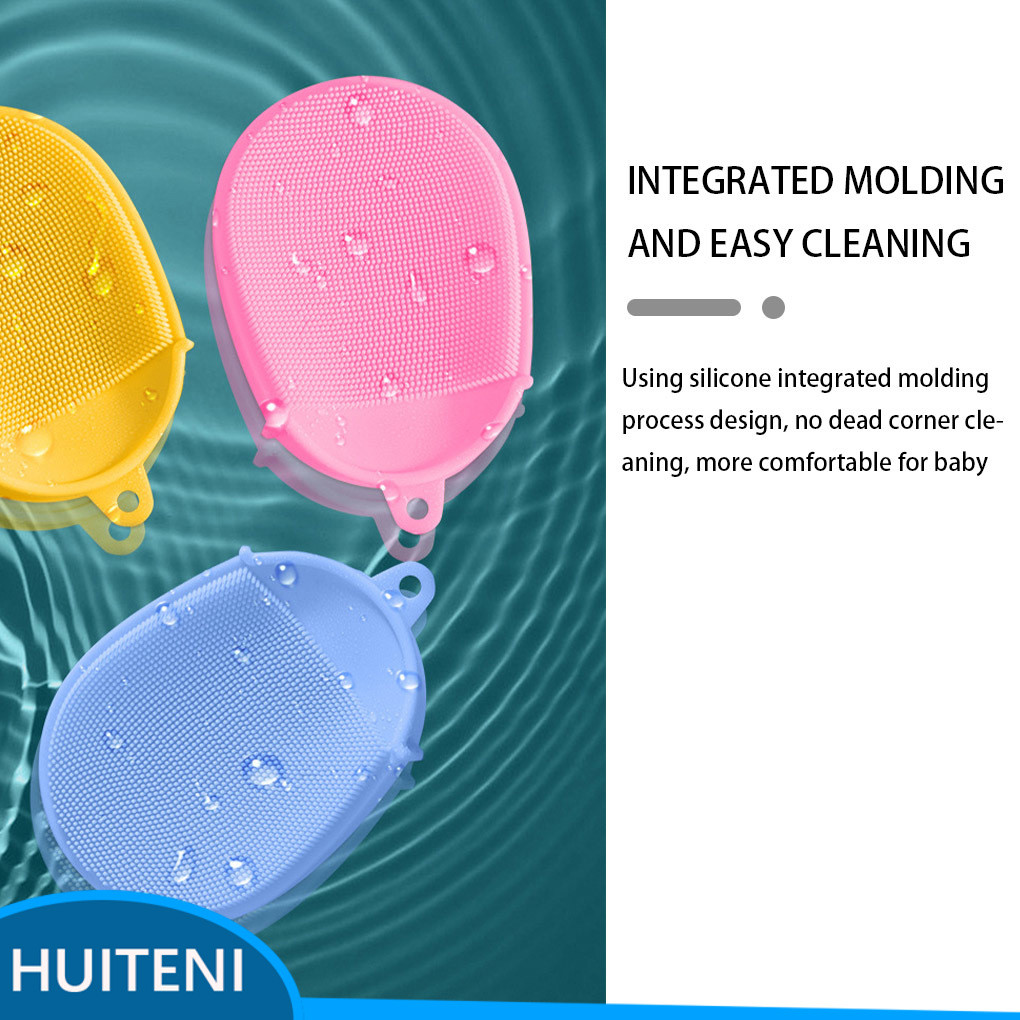 2/3 Purificador De Banho De Bebê Rosto Corpo Escova De Limpeza Almofada Chuveiro Infantil Silicone