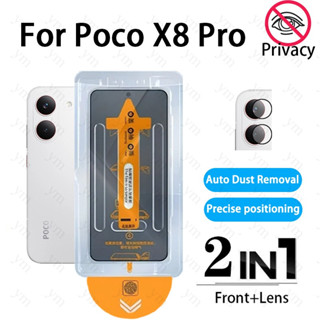Película De Privacidade Anti-Espionagem 2 Em 1 Poco X8 Pro Filme De Lente Protetora De Tela De Vidro Temperado Com Um Cl em Oferta na Shopee
