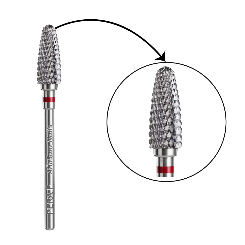 Broca Tungstênio Pera F Nail Designer Unha Gel Acrigel Fibra