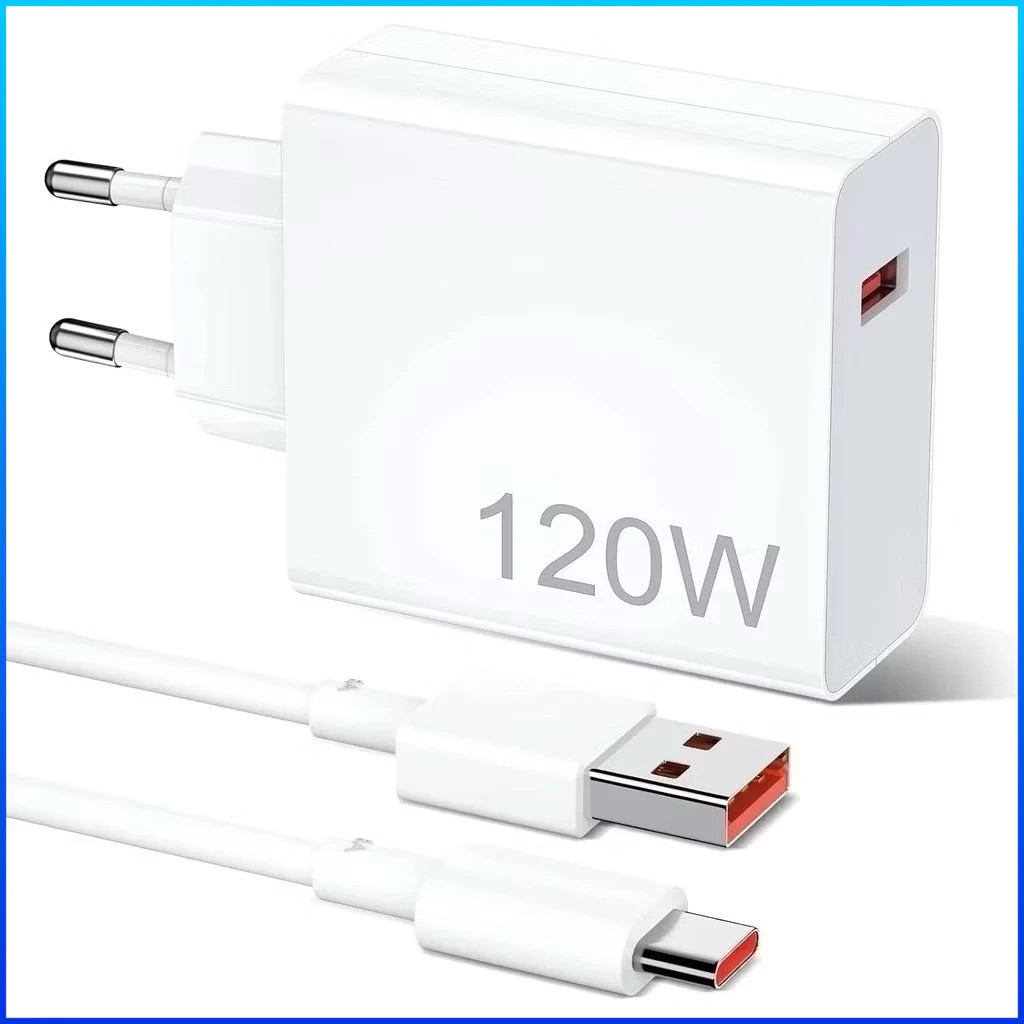 Fonte Carregadora 120W Turbo + Cabo Tipo C 6A Ultra Rápido, Compatível Android Alta Potência em Oferta na Shopee